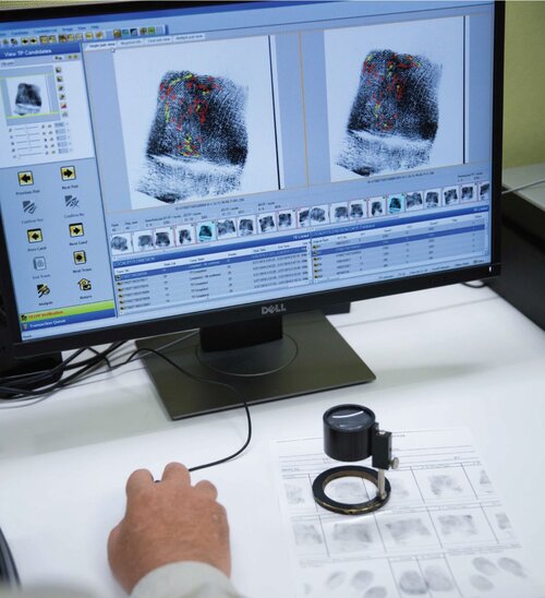 Image of fingerprints on computer screen